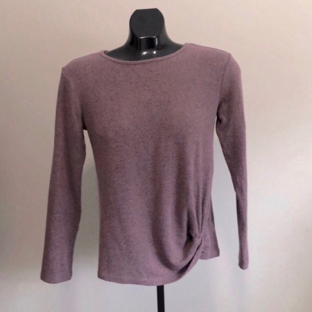 R+R Purple Side Knot Long Sleeve Top